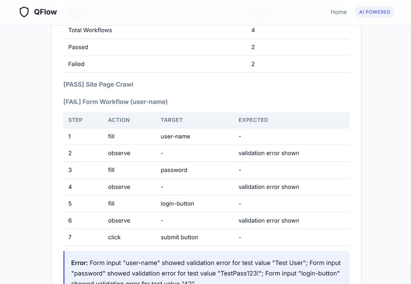 QFlow : Autonomous QA Agent  – screenshot 6