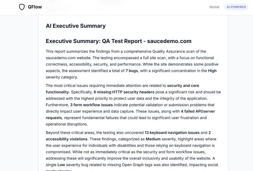 QFlow : Autonomous QA Agent  – screenshot 8