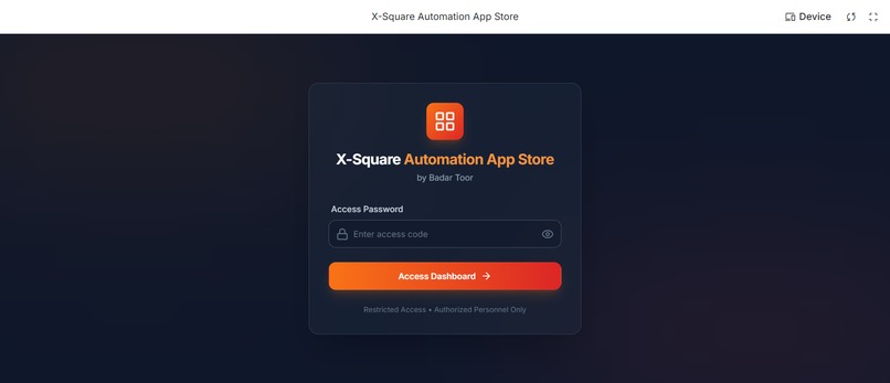 XSquare Automation App Store : Login password: x2apps – screenshot 1
