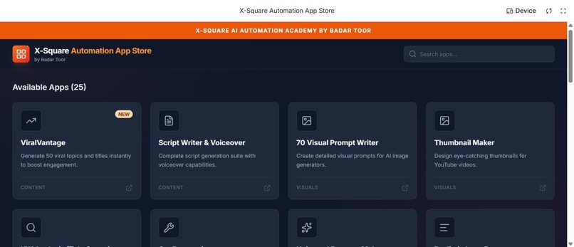 XSquare Automation App Store : Login password: x2apps – screenshot 2