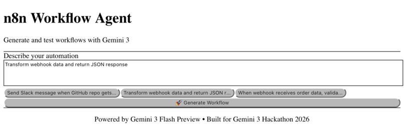 n8n Workflow Agent – screenshot 1