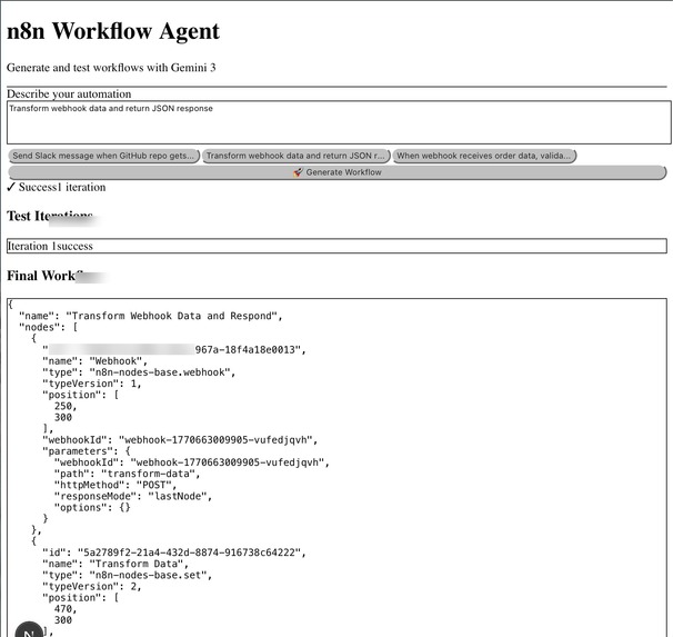 n8n Workflow Agent – screenshot 3