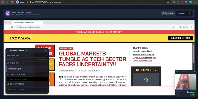 Neuro-Vibe: The Generative Liquid UI for Neuro-Inclusion – screenshot 2