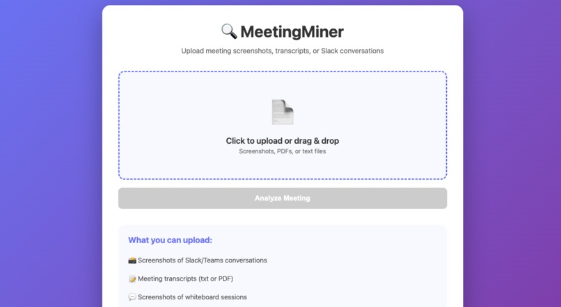 Meeting Miner – screenshot 1
