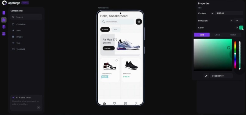appforge studio – screenshot 1