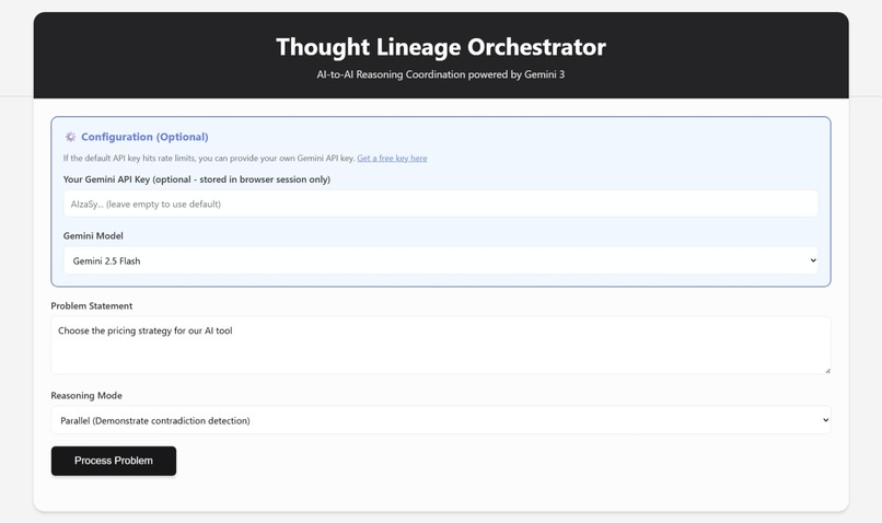 Thought Lineage Orchestrator – screenshot 1