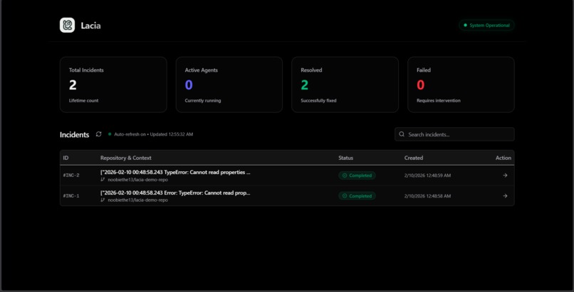 Lacia: The Autonomous SRE Agent – screenshot 1