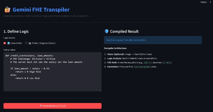Gemini FHE Transpiler – screenshot 1