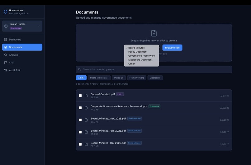 Bounded Governance AI application – screenshot 2