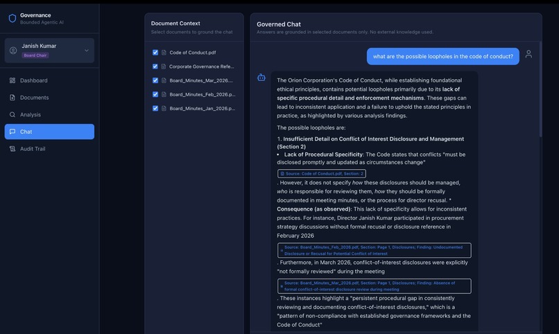 Bounded Governance AI application – screenshot 5