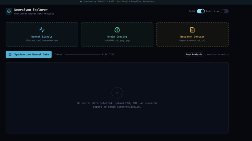 NeuroSync Explorer: Multimodal Neural Intelligence Platform – screenshot 1