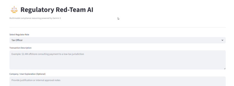 Regulatory Red-Team AI – screenshot 1