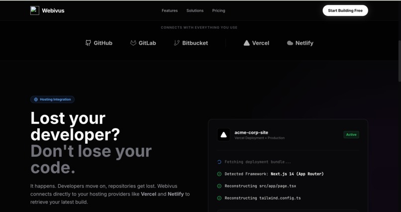 Webivus Code AI — Autonomous Website Maintenance Agent – screenshot 3