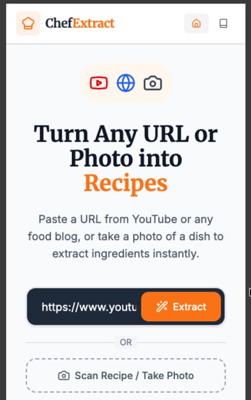 ChefExtract - Extract recipes from YouTube & cooking sites – screenshot 2