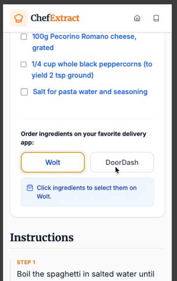 ChefExtract - Extract recipes from YouTube & cooking sites – screenshot 3