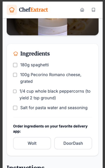 ChefExtract - Extract recipes from YouTube & cooking sites – screenshot 4