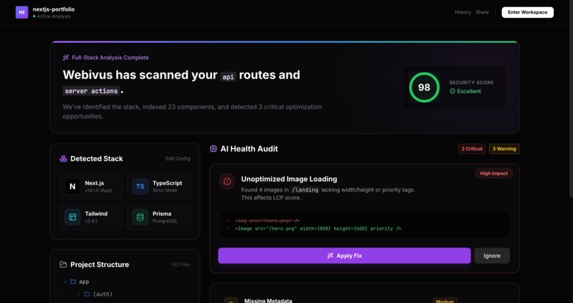 Webivus Code AI — Autonomous Website Maintenance Agent – screenshot 4