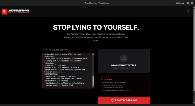 BrutalResume – screenshot 3