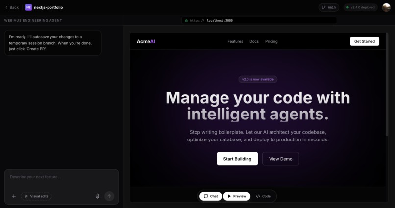Webivus Code AI — Autonomous Website Maintenance Agent – screenshot 1