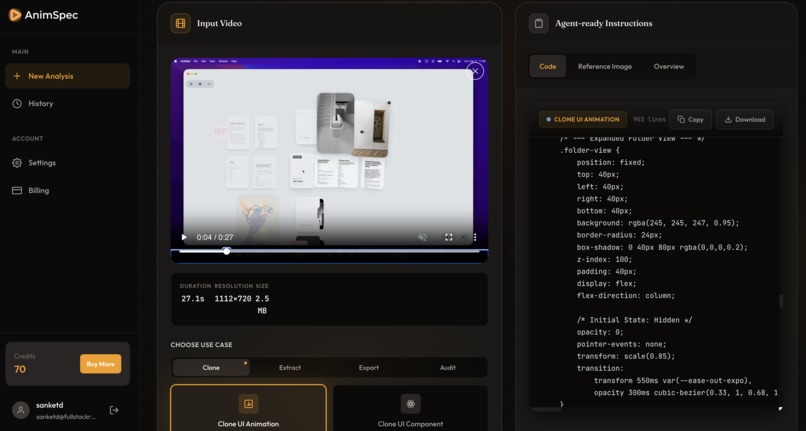 AnimSpec - Turn video insights into agent ready prompts – screenshot 5