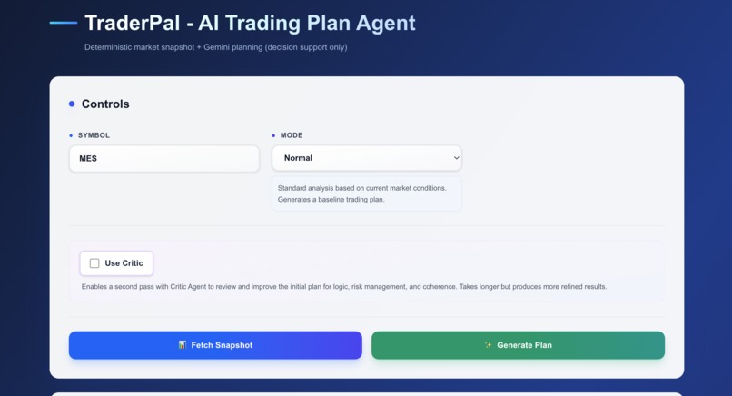 TraderPal - AI Trading Plan Agent – screenshot 1