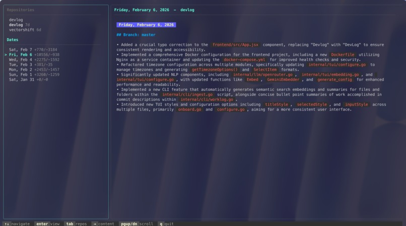 DevLog: AI Powered Work Logging for Devs – screenshot 3