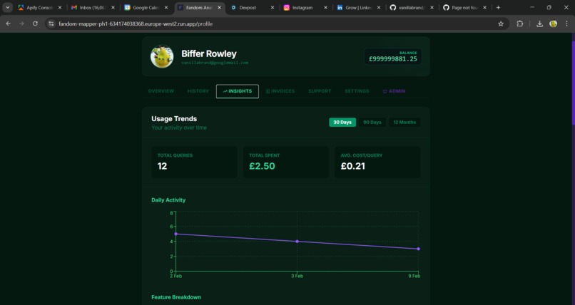 Fandom Mapper - Socia Media Search & Visualiser – screenshot 1