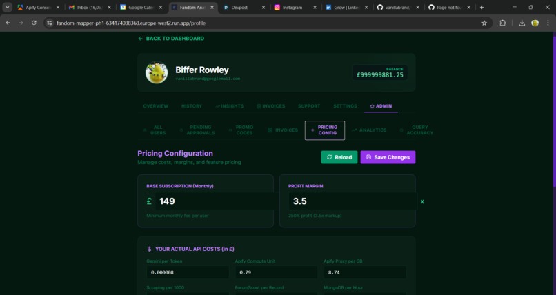 Fandom Mapper - Socia Media Search & Visualiser – screenshot 2