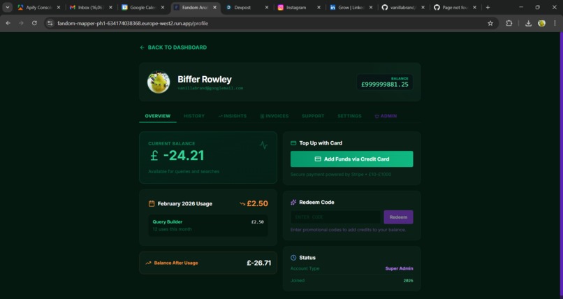 Fandom Mapper - Socia Media Search & Visualiser – screenshot 6