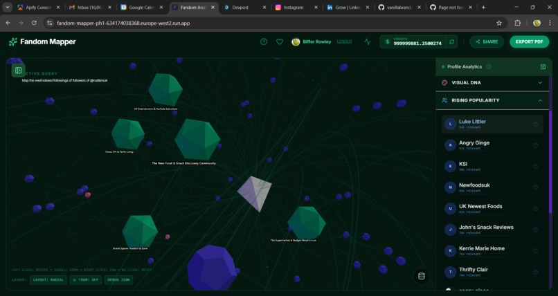 Fandom Mapper - Socia Media Search & Visualiser – screenshot 15