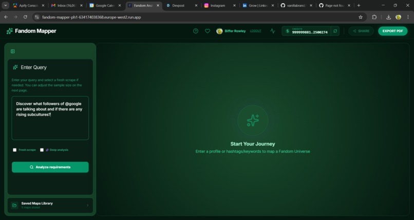 Fandom Mapper - Socia Media Search & Visualiser – screenshot 16