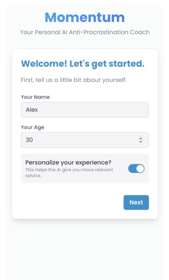 Momentum: Your Personal AI Anti-Procrastination Coach – screenshot 1