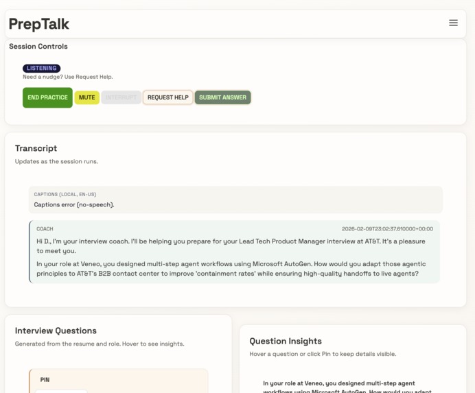 PrepTalk – screenshot 1