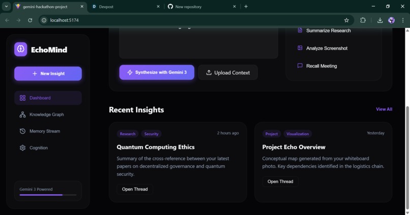 EchoMind: Autonomous Intelligence & Memory Engine – screenshot 1
