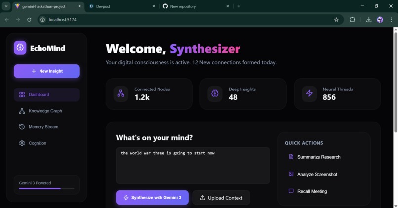 EchoMind: Autonomous Intelligence & Memory Engine – screenshot 2