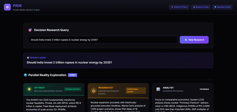 PRDE - Parallel Reality Decision Engine – screenshot 1