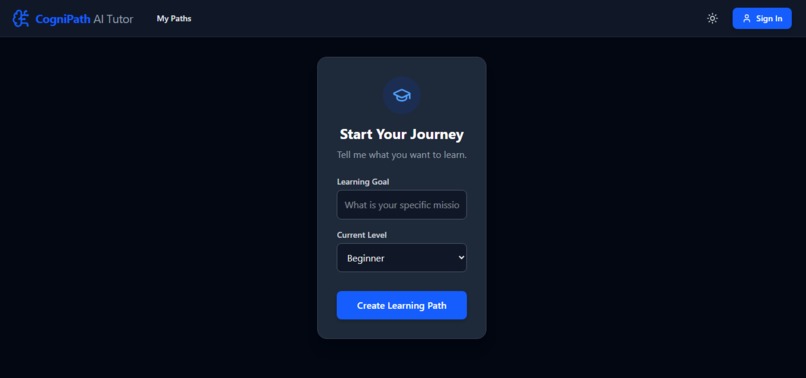 CogniPath: The Adaptive AI Tutor – screenshot 1