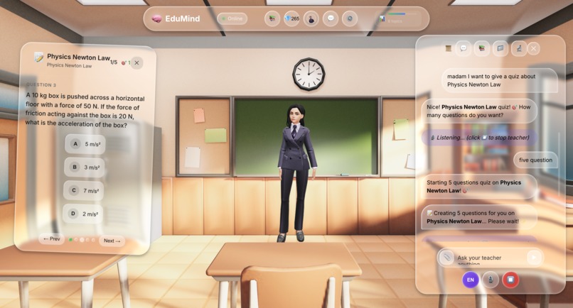 EduMind — AI Virtual Teacher with Lip-Synced 3D Avatar – screenshot 2