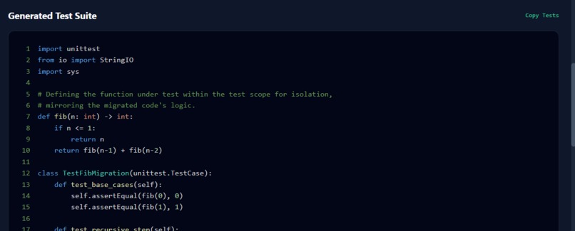 VeriCode Autonomous Semantic Migration & Verification Agent – screenshot 2