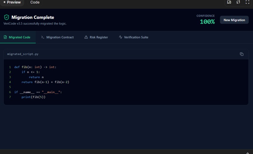 VeriCode Autonomous Semantic Migration & Verification Agent – screenshot 6