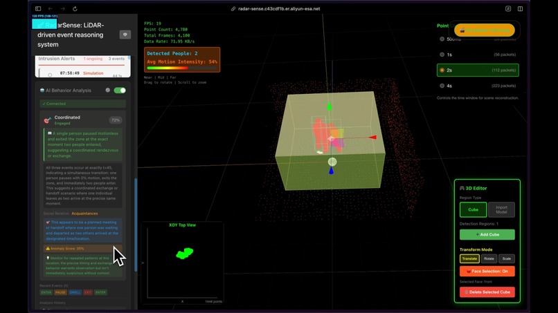 RadarSense: LiDAR-driven event reasoning system – screenshot 2