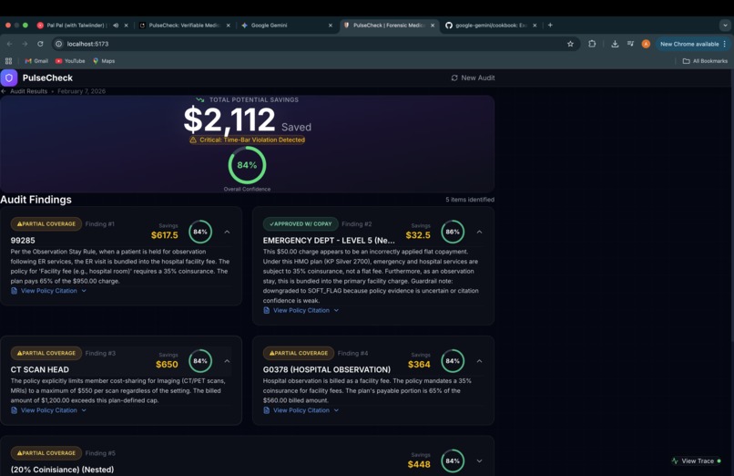 PulseCheck: Forensic Medical Bill Audit Engine – screenshot 3