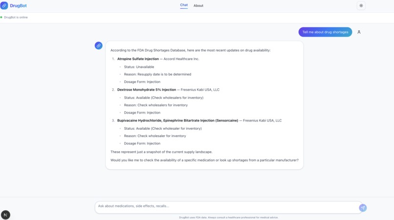 AI-powered DrugBot – screenshot 3