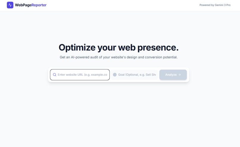 Webpage Reporter – screenshot 1