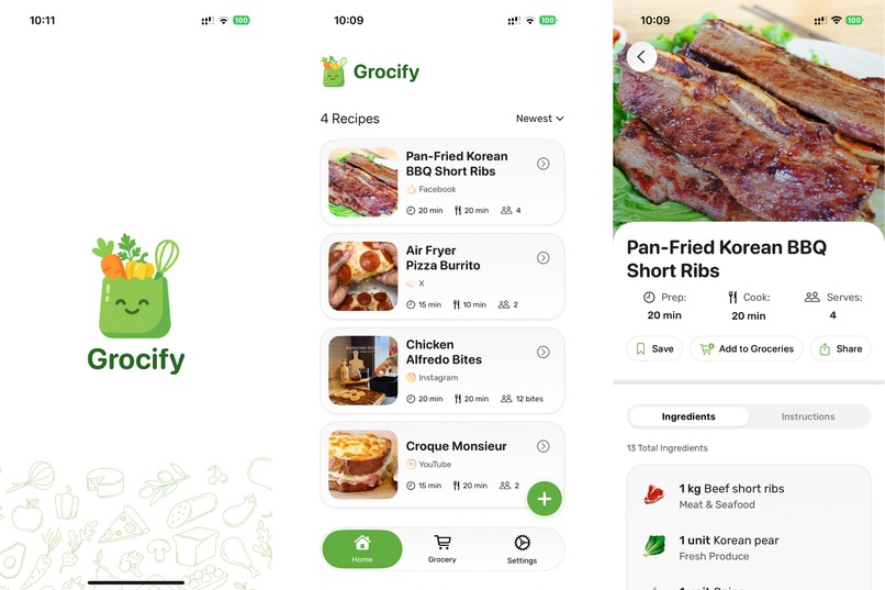 Grocify: AI-Powered Recipe & Grocery Manager – screenshot 1