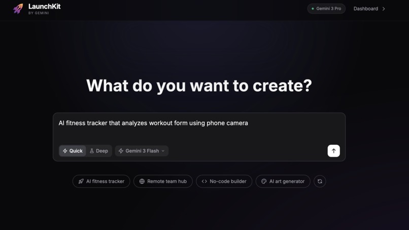 LaunchKit: From Startup Idea to Live App in Minutes – screenshot 1