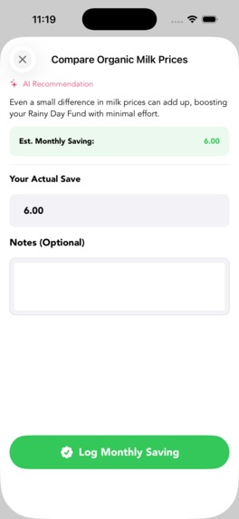 Grown AI: Personalized Saving Hacks & Goal Tracker for Moms – screenshot 5