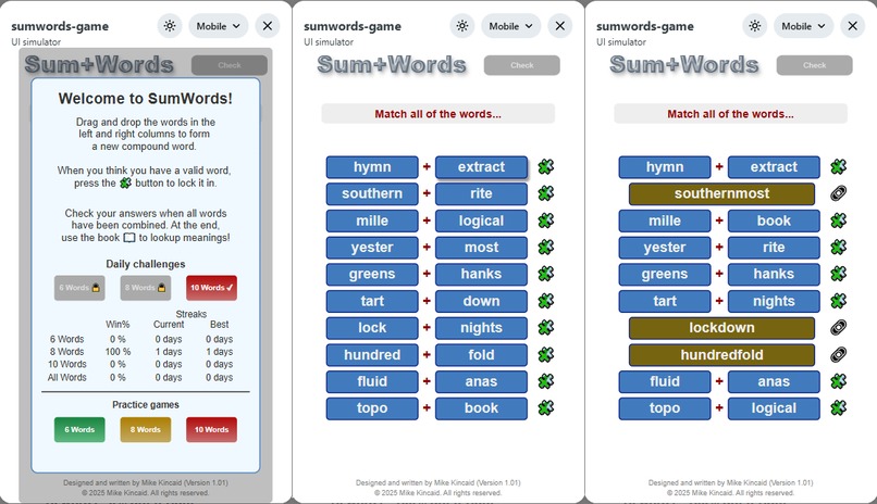 sumwords-game – screenshot 1