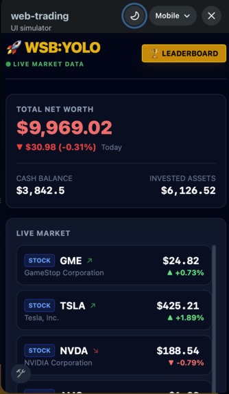 WSB:YOLO - Daily Paper Trading Championship – screenshot 2