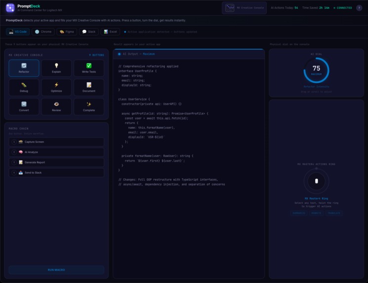 PromptDeck: AI Command Center for Logitech MX – screenshot 6